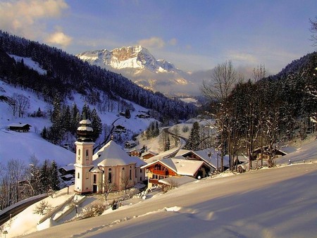 Church in Winter - winter, picture, church, cool