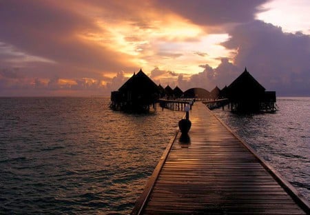 Beach Huts - huts, cool, picture, beach, sunset