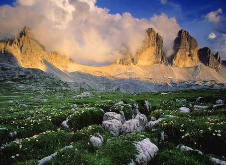 And Then God Created the World - panorama, grasslands, god, beije, white, amazing, yellow, cool, paysage, golden, land, grass, earth, genesis, cena, landscape, mounts, wallpaper, peaks, scenario, nature, beautiful, stones, nice, sky, and, mountains, wonderful, rocks, clouds, orange, green, scene, fullscreen, paisagem, creation, mighty, background, paisage, plants, gold, origination, blue, cenario, scenery, awesome, flowers, gray, natural