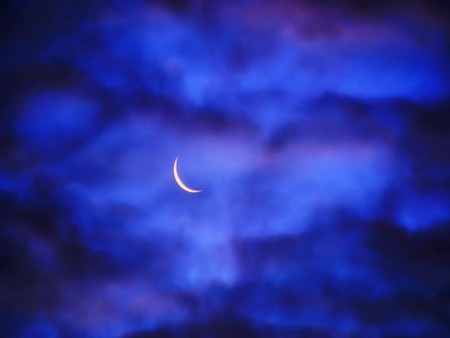 WANING SOLSTICE MOON - moon, solstice, blue, waning