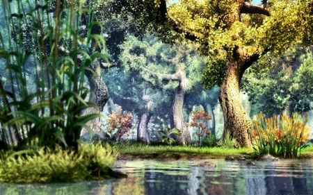 Fantasy River - river, fantasy, nature, tree