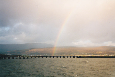 Fort William - fort william, light, pier, lochaber, rainbow, loch linnhe, highlands, sea loch, scotland, sky