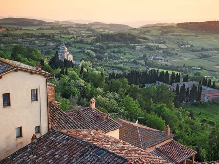 Italy View - house, mountains, tree, sky