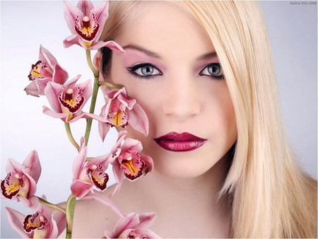 orchid beauty - blond, beauty, pink, orchid