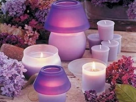 spring fragrance - candle, purple, lilac, relax