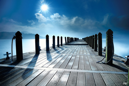 The Pathway to the Sky - path, walkway, sky, bridge