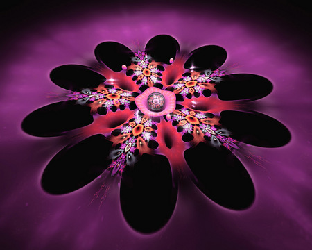 Four Pink Flower - photography, fractal, pink, abstract