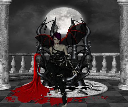 I Await You - vampire, blood, fantasy, red, sucker, sexy