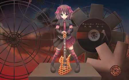 haruka-amami - anime, cute, girl, guitar