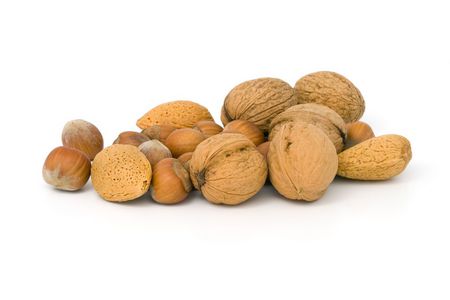 Nuts - white, nuts, brown, simple, foods