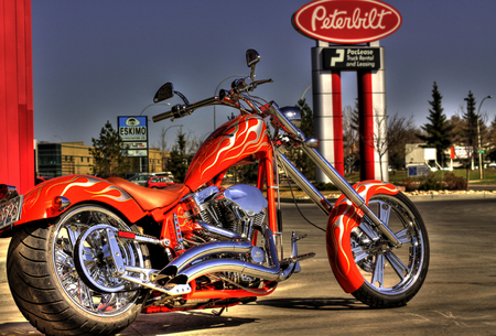 Orange Glow - bikers, motorcycles, chopper, harley