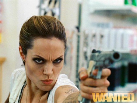 Wanted - Angelina - movie, wanted, jolie, gun