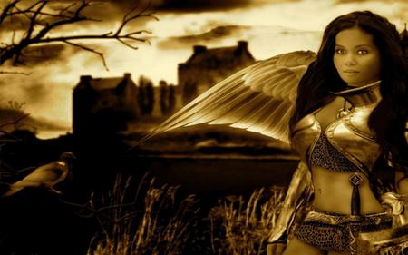 MOTHER NATURE'S ANGEL ARMY - female, nature, wings, gold, angel, army