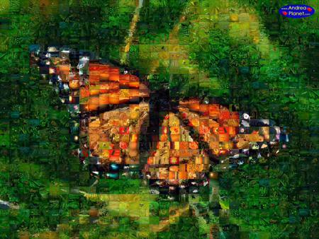 monarch - mosaic, beauty, monarch, butterfly