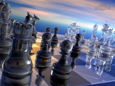 Virtual Chess - abstract, game, 3d chess table, neatness, rook, virtual chess, 3d and cg, knight, coolness, 3d chess, chess, 3d, pawn, glass