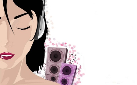 Dj Me, Dj You - music, speakers, abstract, girl