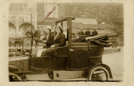 When we were young - old car, people, sepia