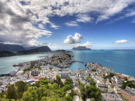 Canadian Islands - islands, city, ocean, view