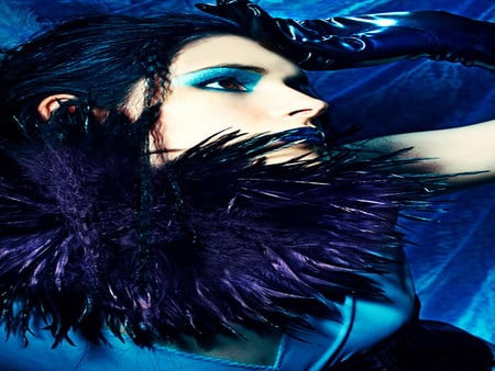 feathers - beauty, feathers, blue, sad