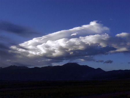 White cloud - sunset, fluffy cloud, desert, wispy, sky blue