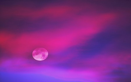 LUNAR REFLECTIONS - reflections, moon, blue, pink, lunar, sky