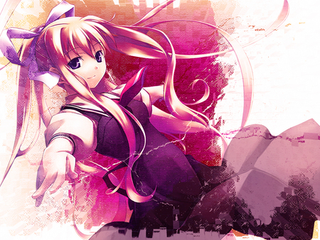 fadetocolors - bright, girl, air, pink, anime, colorful, cute