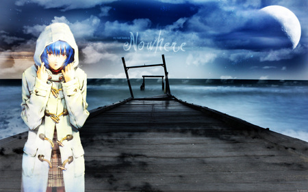 My Road Leads To Nowhere - rei ayanami, neon genesis evangelion, night, gainax, stars, females, sky, yoshiyuki sadamoto