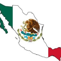 flag embedded in mexico white background