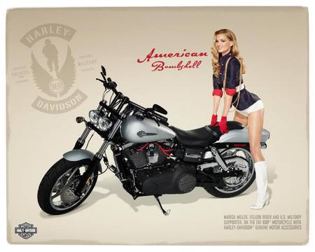 American Bombshell2 - marisa miller, motorcycle, babe, girl, harley davidson