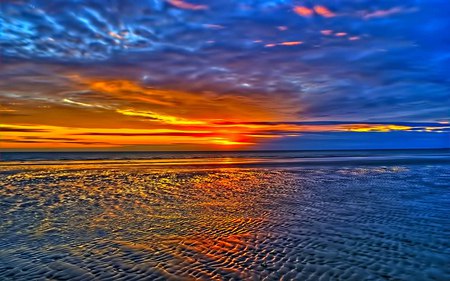 Marvellous Sunset - beauty, sky, beach, marvellous, sea, wave