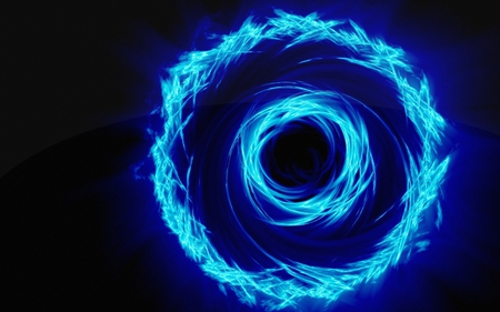 Neon Circle - glows, neon, flames, circle, blues