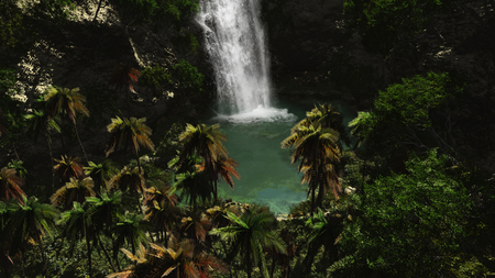 Lush - nature, waterfall, panoramic, beautiful