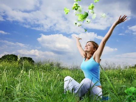 Beautiful woman - woman, nature, female, girl, beautiful, green