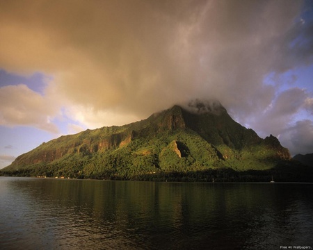 Volcano - islands, sea, volcano, sky