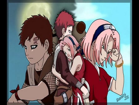 garra and sakura - anime, girls, naruto, other