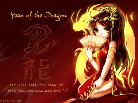 year of the dragon - anime, zodiac, dragon, year