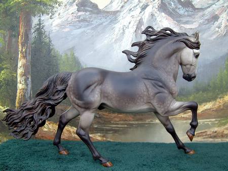 Spanish stud - spain, bull horse, cantering, grey, france, popular in span, stallion