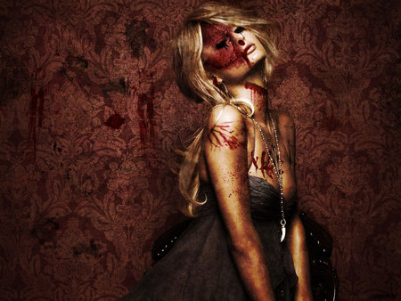 Paris Hilton After Death - blood, zombie, woman, fear