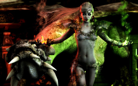 Fantasy - 3d, fantasy, dragon, woman