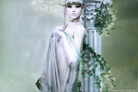 Elf - white, elf, fantasy, 3d