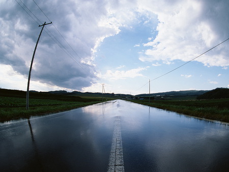 Within Wet - sky, street, rain, beautiful, wet, road, scene