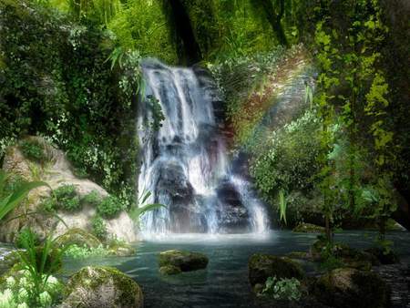 dream a waterfall dream - beauty, waterfall, dreamscape, world