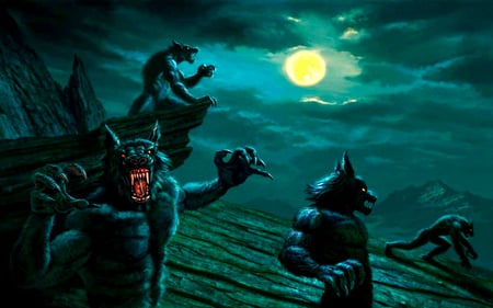 Werewolves - creature, werewolf, fantasy, evil, dark