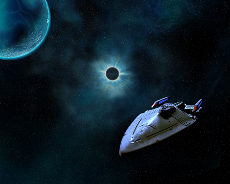 Voyager - space, star trek, scifi, ship, voyager