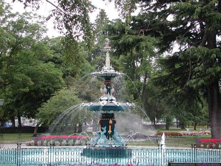 Fountain - trees, nature, water, fountain