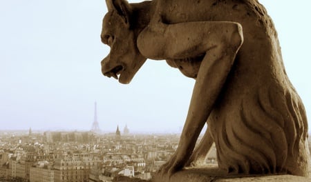 Gargoyle - city, gothic, stone, terror