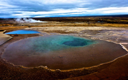 Hot - nature, iceland, geyser, panorama