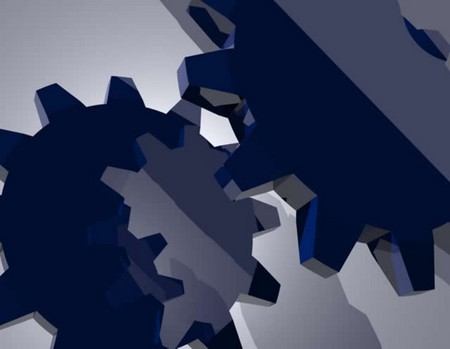 Gears - abstract, 3d, gears, blue