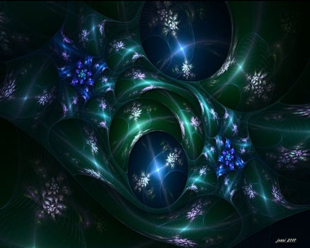 The Gift - 3d, abstract, green, blue