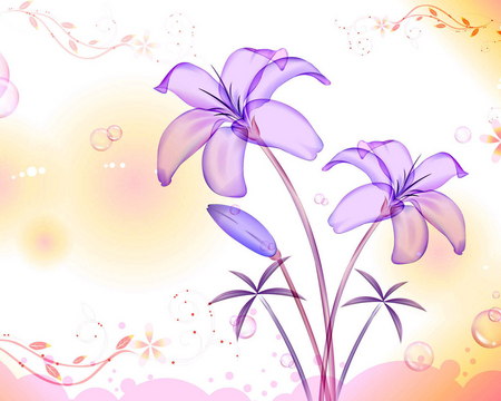 Vector Flowers - vector, abstract, flowers, beautiful